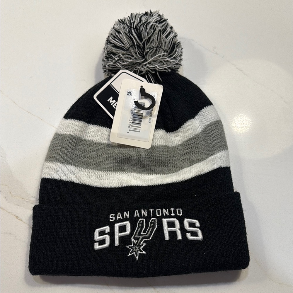NBA San Antonio Spurs Black and Gray Beanie